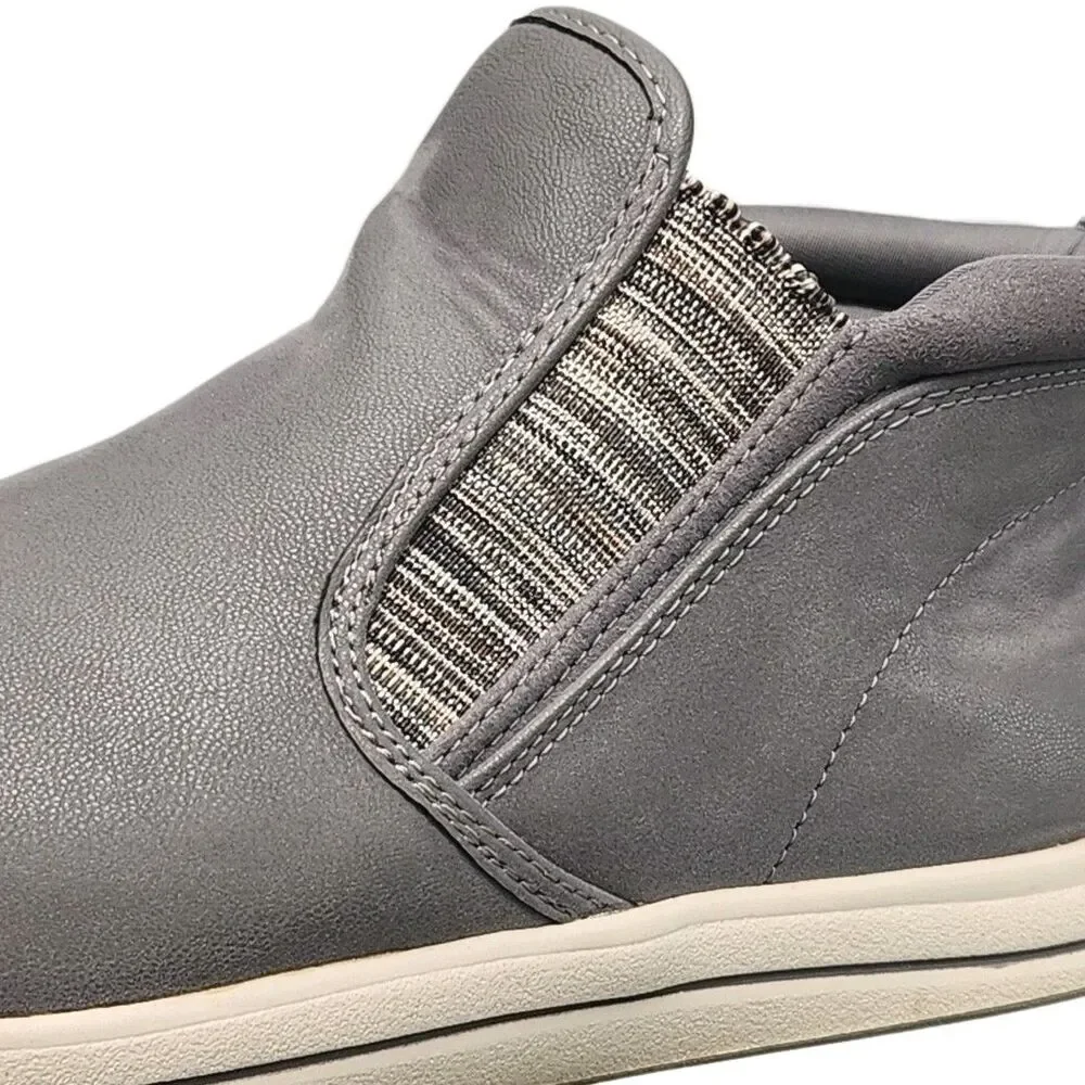 Clarks Cloudsteppers Ankle Boot Shoe Breeze Clover Bootie Gray Women Sz 8.5 Zip